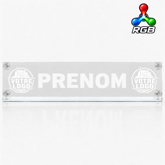 Plaque lumineuse camion RGB prénom & logos